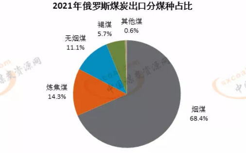 2021年俄羅斯出口煤種占比 2021年俄羅斯出口煤種占比