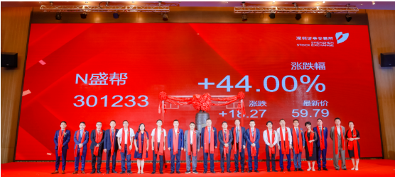 最高價(jià)格為59.79元/股，超過(guò)上市首日漲幅限制，封在漲停板上。