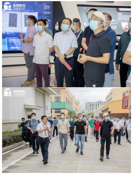 9月3日上午，在會議安排下，百余位與會嘉賓到天鐵股份橡膠產(chǎn)業(yè)園區(qū)參觀交流。