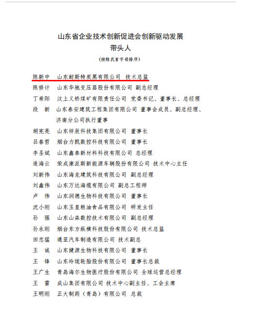 耐斯特炭黑公司榮獲省企業(yè)技術(shù)創(chuàng)新多項(xiàng)獎(jiǎng)項(xiàng)