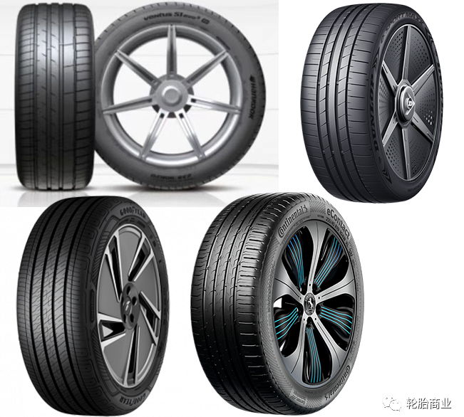 國(guó)產(chǎn)企業(yè)如中策的朝陽1號(hào)，玲瓏SPORTMASTERe、ATLAS A52等都是針對(duì)新能源車型的輪胎產(chǎn)品