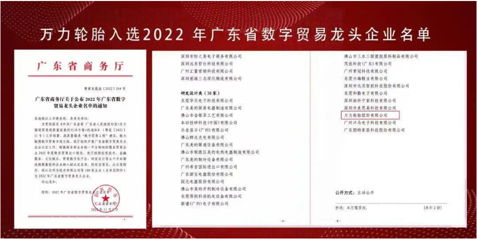 萬力輪胎，入選省級龍頭企業(yè)！